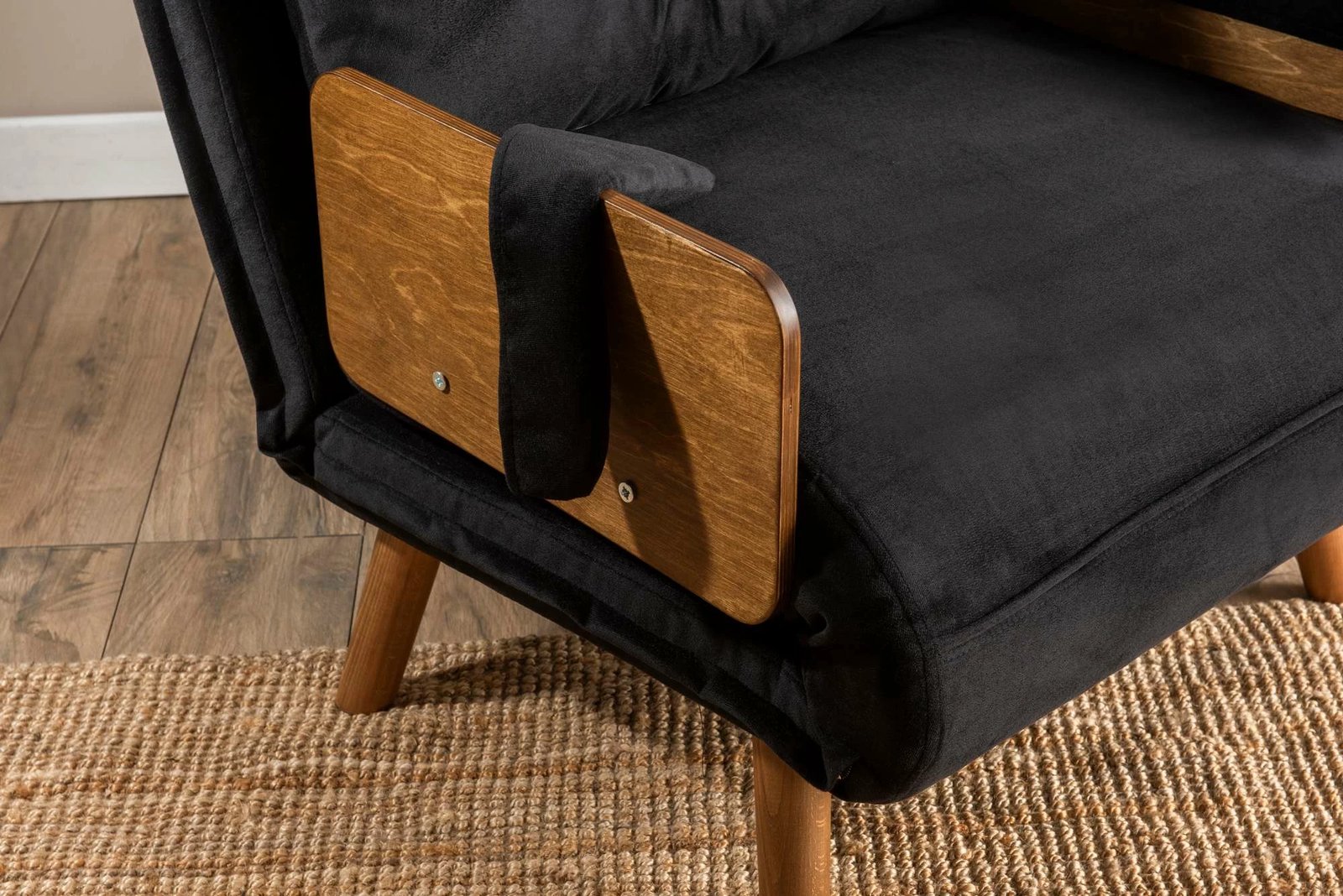 Krevat-karrige një vendës, Atelier del Sofa, Cosmo Single, e zezë