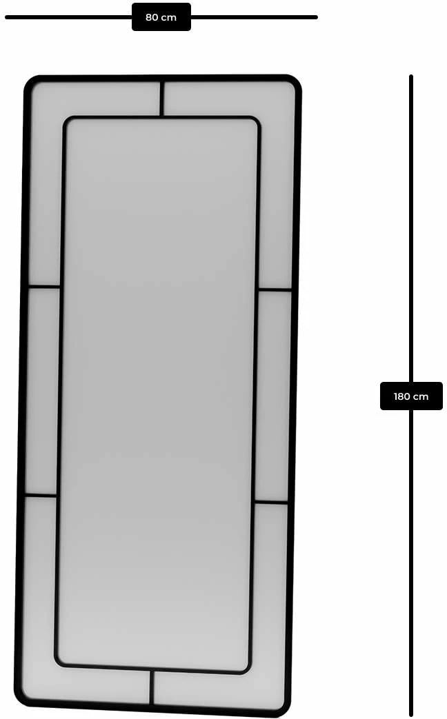 Pasqyrë Cheval, ngjyrë e zezë, Skye Decor, 80x180cm