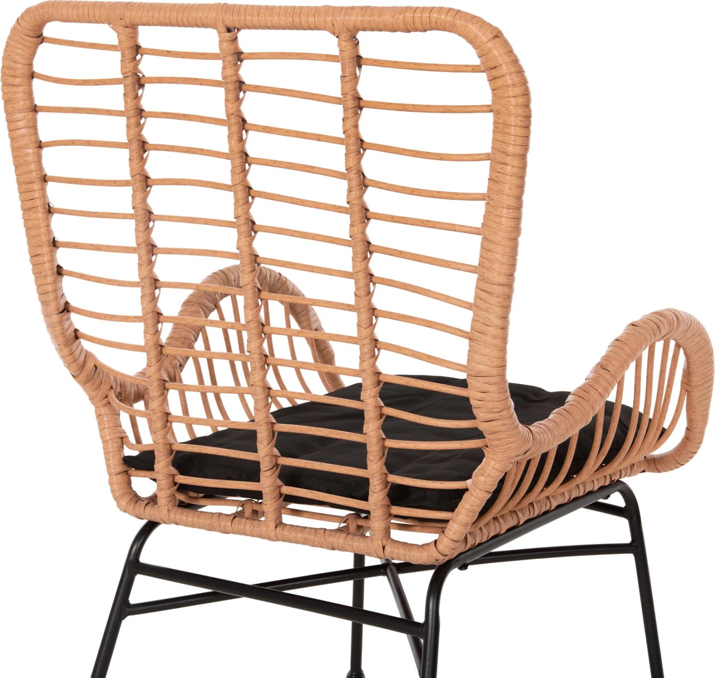 Karrige e jashtme bergere stil, Allegra, FH5704.11, p.e. rattan, ngjyrë bezhë-metal i zi, 66x59x90H cm