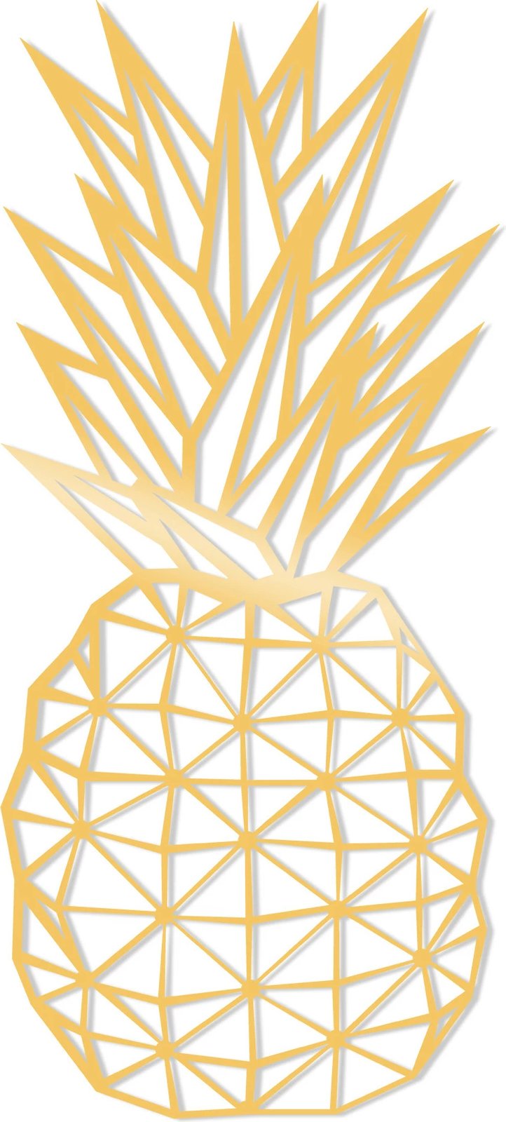 Dekor metalik për mur, ananas, ngjyrë ari, Wallity, 22x36cm