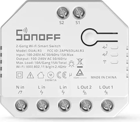 Switch inteligjent Sonoff, modeli Dual R3 Lite