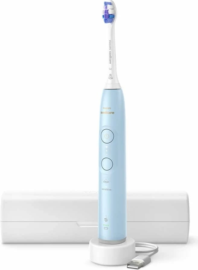 Furçë dhëmbësh sonike Philips 6100 HX7406/02, e rikarikueshme, Blu