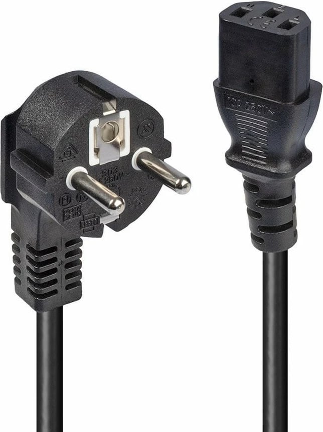 Kabllo rryme LINDY IEC-Netzkabel 3m Schuko-Winkelst. IEC320C13, e zezë