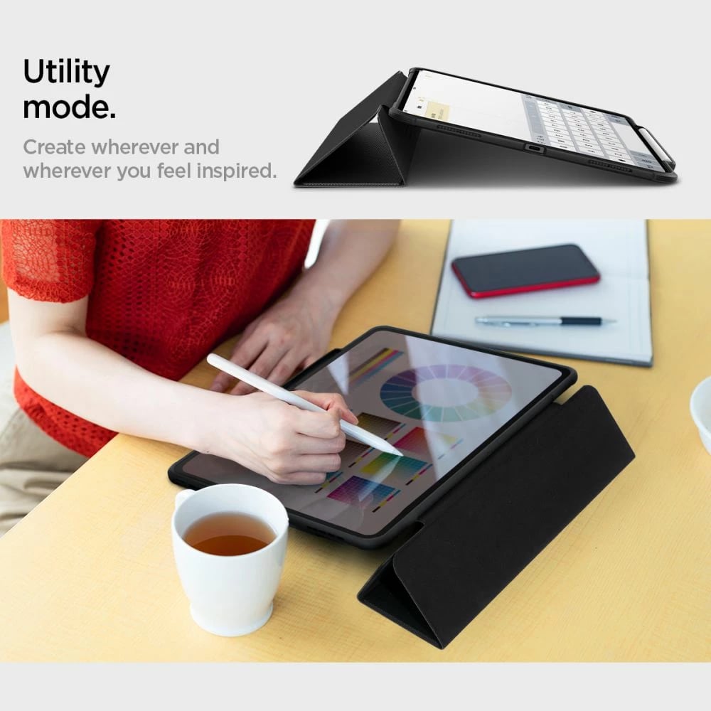 Mbështjellës Spigen Rugged Armor Pro për iPad Pro 13" 2024, i zi