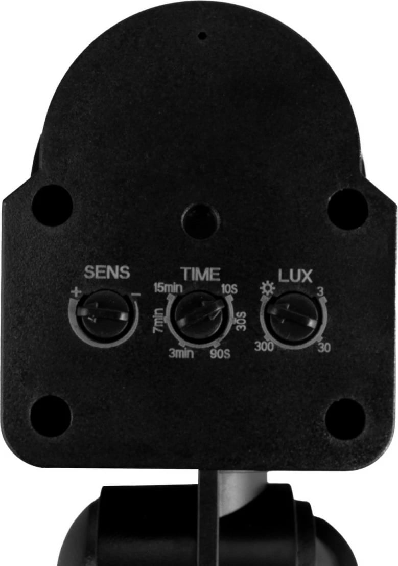 Sensor lëvizjeje dhe muzgu Maclean MCE25 B/B 180°, 1200W max, rreze 5–12 m, IP44, i zi