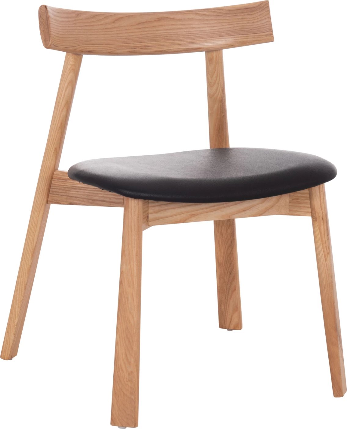 Karrige ngrënieje SEKAN, dru kauçuku, ulëse lëkurë sintetike e zezë, 60x54x72cm, set prej 2 copë