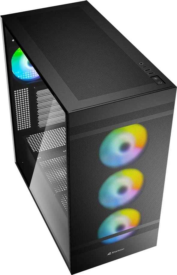 Kasë Sharkoon Rebel C50 RGB, Full Tower, e zezë, xham i temperuar, RGB