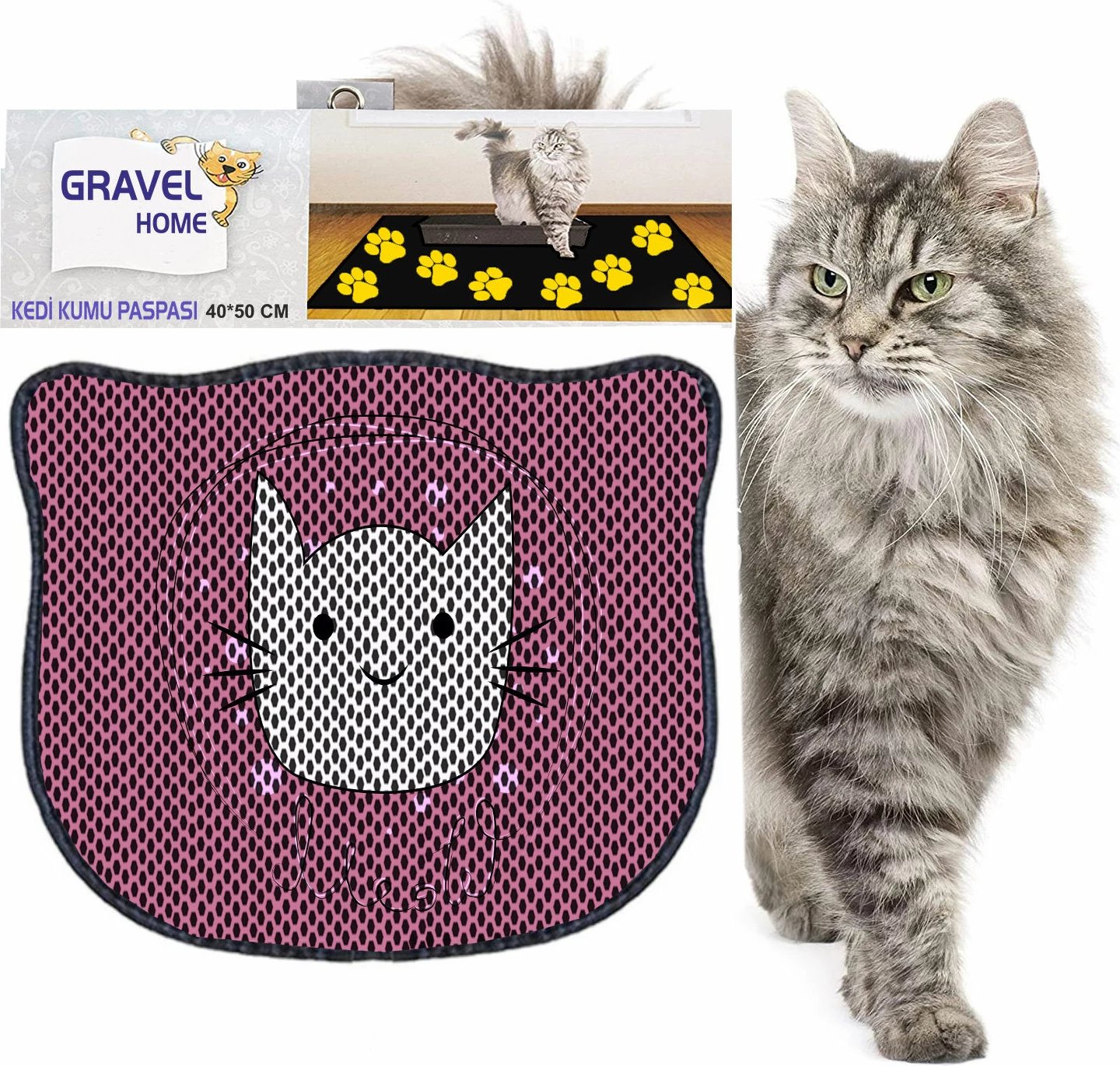 Tapet për rërë maceje, shumëngjyrësh, Paws & Whiskers, Kdkafa0030