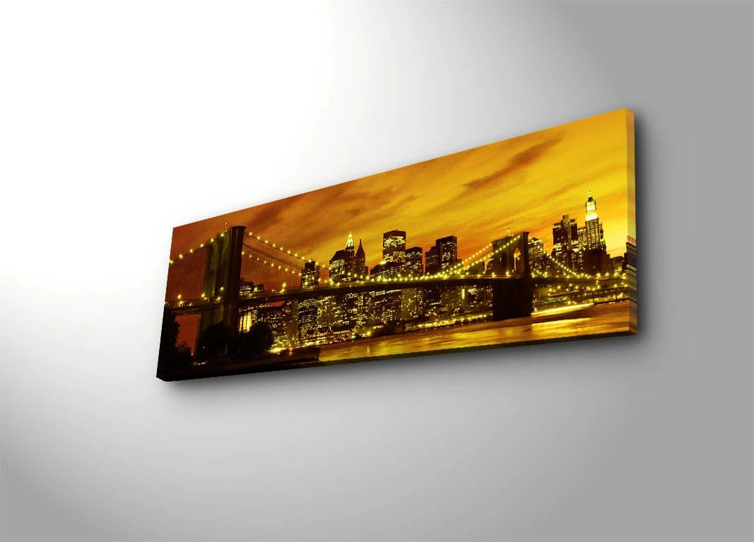 Pikturë dekorative në kanavacë me drita LED, shumëngjyrëshe, 30x90cm, 3090DACT-3