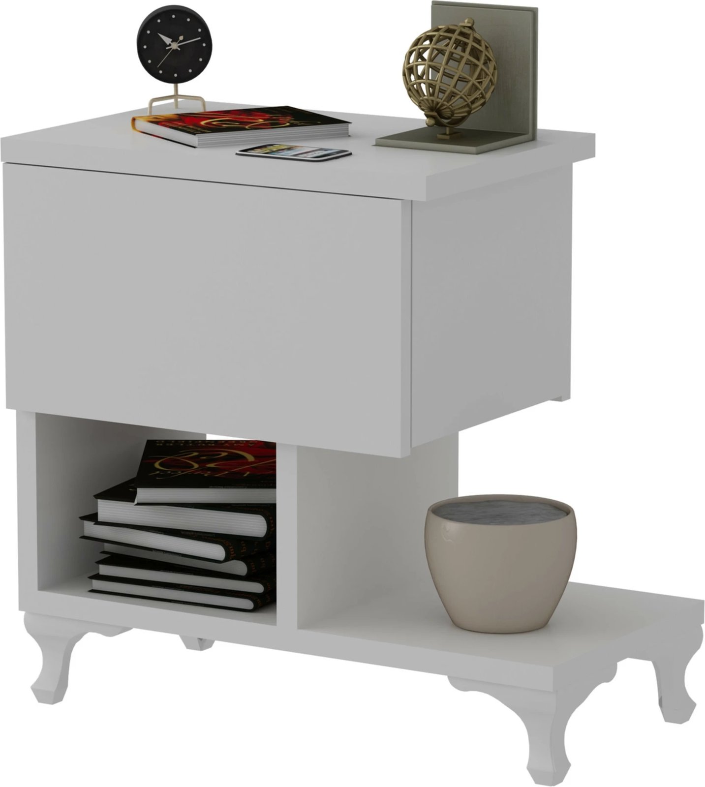 Komodinë Hanah Home, ngjyrë e bardhë, Cast