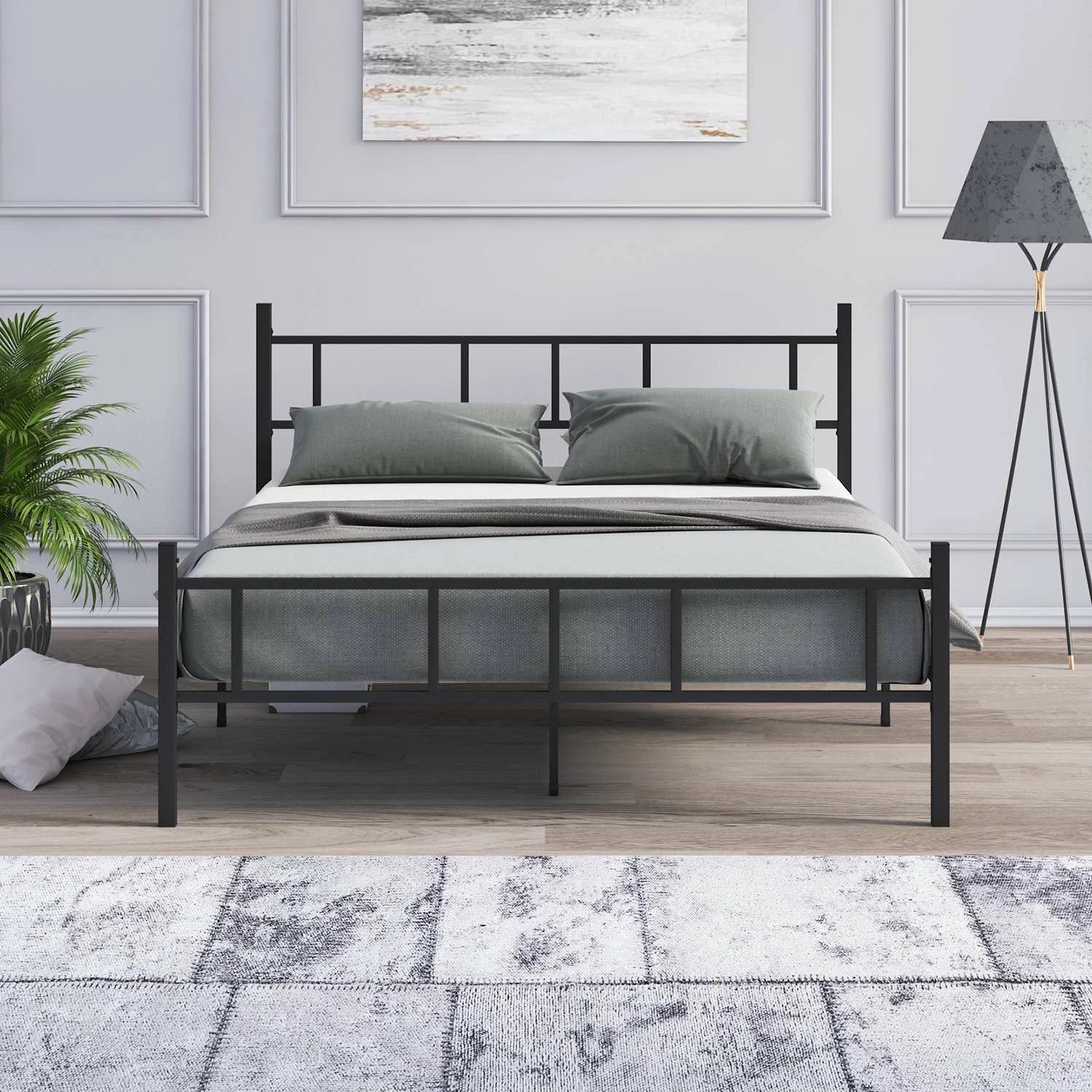Kornizë krevati dopio, ngjyrë e zezë, Skye Decor, 140x200