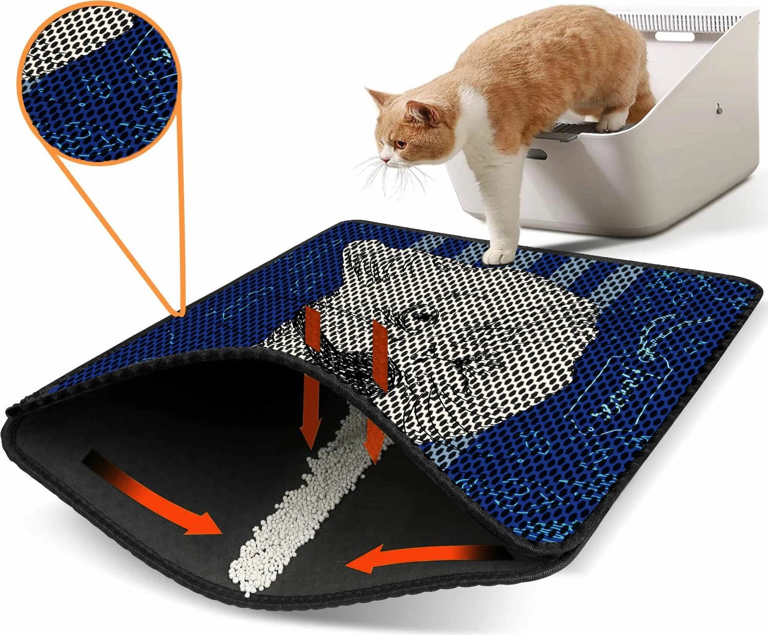 Tapet për rërë mace, shumëngjyrësh, Paws & Whiskers, Nrszn0206