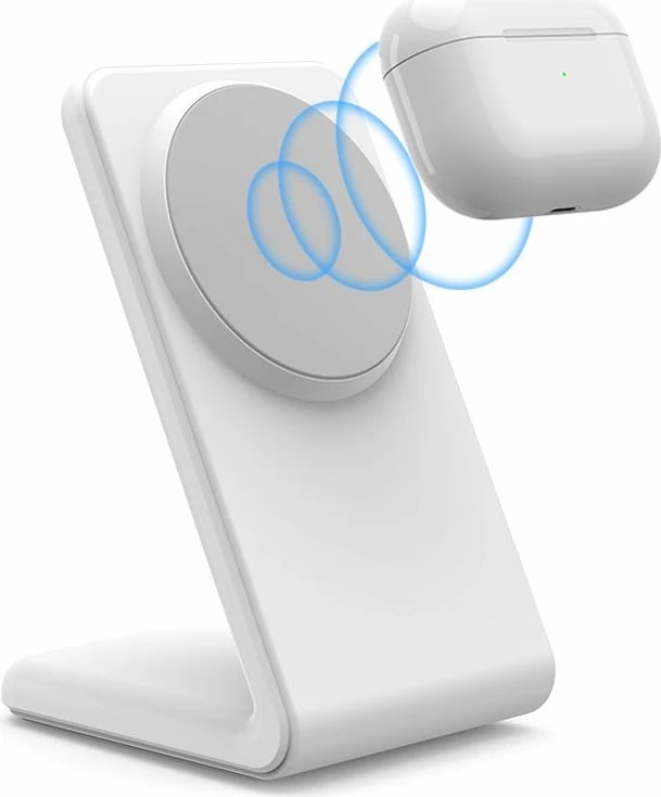Karikues wireless MagSafe Tech-Protect QI15W-A23, 15W, i bardhë, me stand