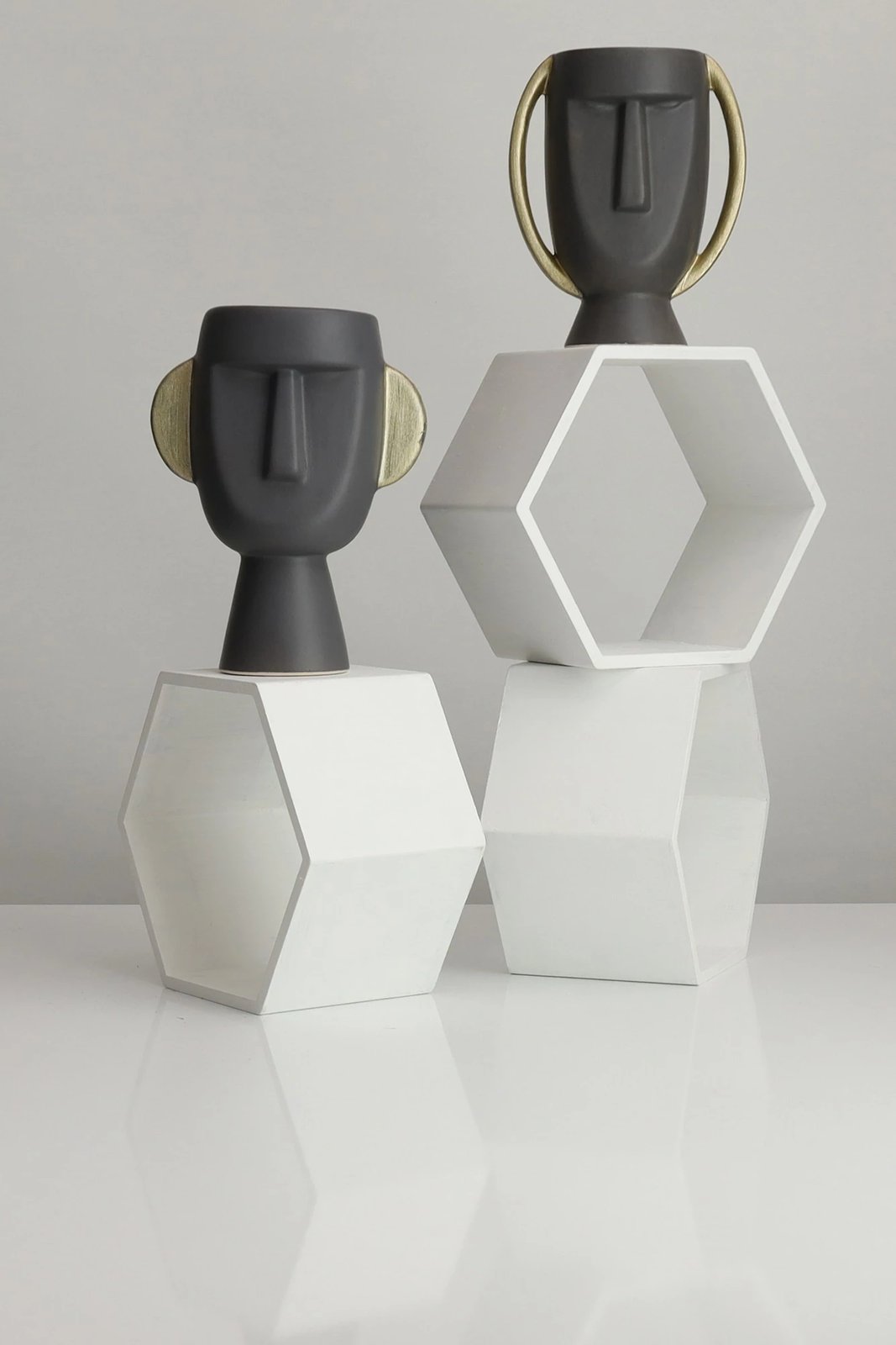 Vazo dekorative Evila Originals, anthracite, BSI194, 16x10x20cm