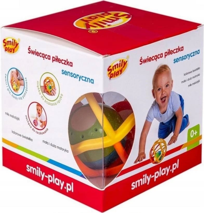 Top sensorik Smily Play SP83658 me drita dhe tinguj, për foshnje, Jeshil/Portokalli/Verdhë