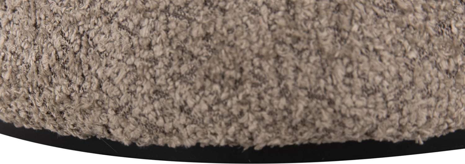 Karrige për bar, rrethore, LINNER, FH9604.08, pëlhurë boucle, bezhë-detaj i zi, D38x44 cm