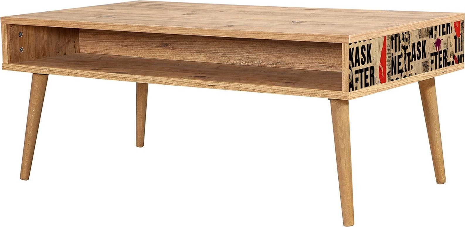 Tavolinë kafeje 2-shkallëshe, Skye Decor, ngjyrë Atlantic Pine, e zezë dhe e kuqe, Viva - 766