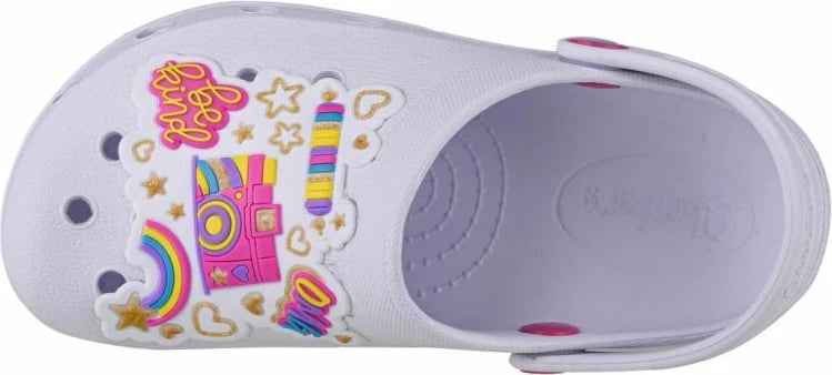 Slides për fëmijë Skechers, të bardha