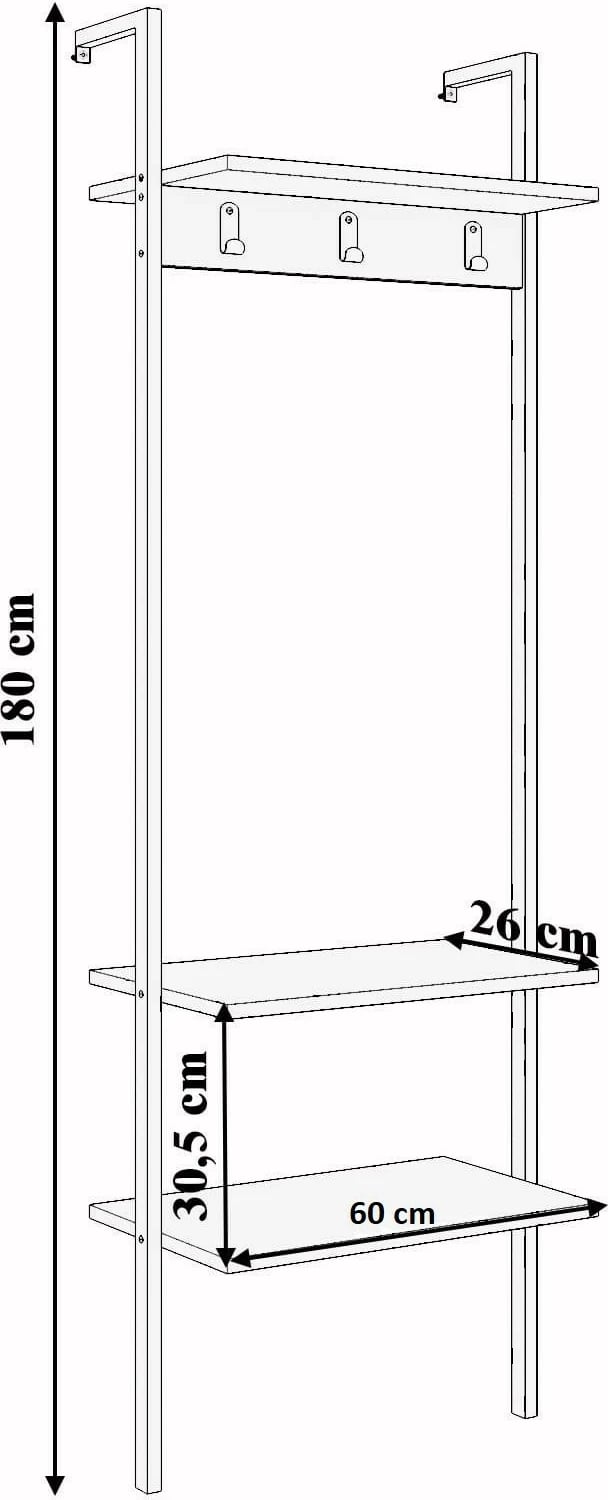 Stendë korridori, ngjyrë e zezë, Skye Decor, Nina