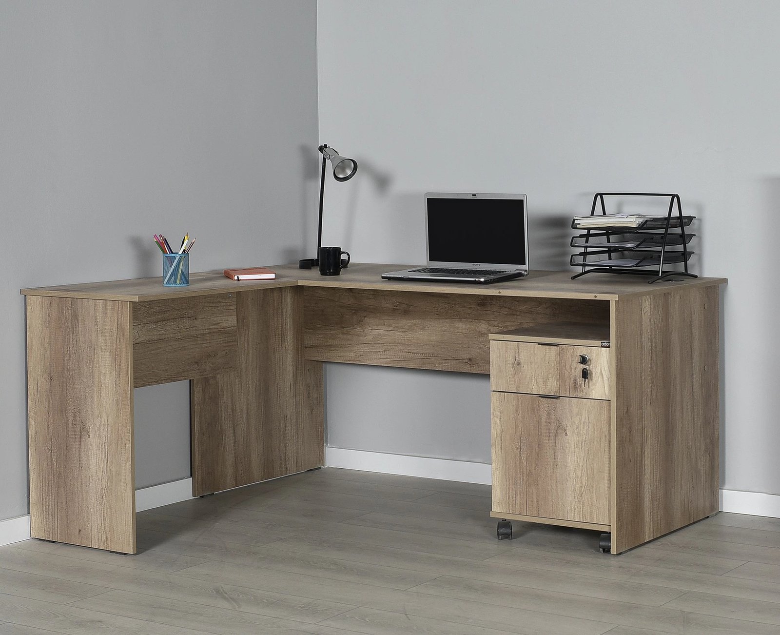 Tavolinë pune Hanah Home, Rms-320-Tt-1, ngjyrë arrë e çelët, 160x75x144cm