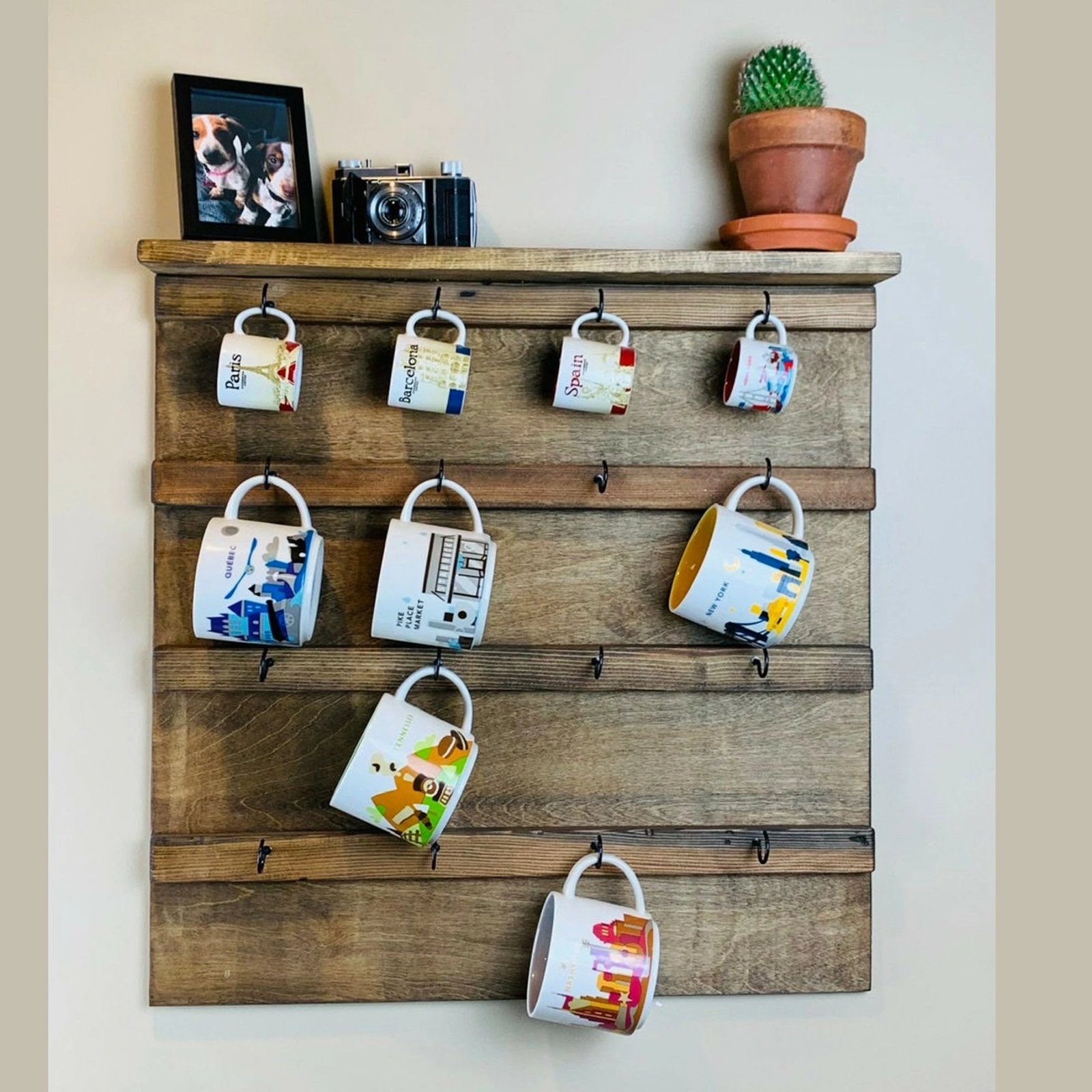 Raf dekorativ prej druri për mur, Skye Decor, Raf284