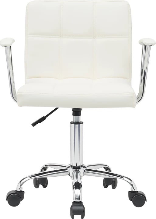 Karrige zyre Buleco pu e bardhë 56x46x74-86cm