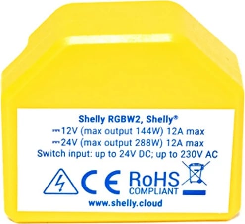 Pajisje RGBW Shelly, Wireless, Wi-Fi, Blue, Yellow