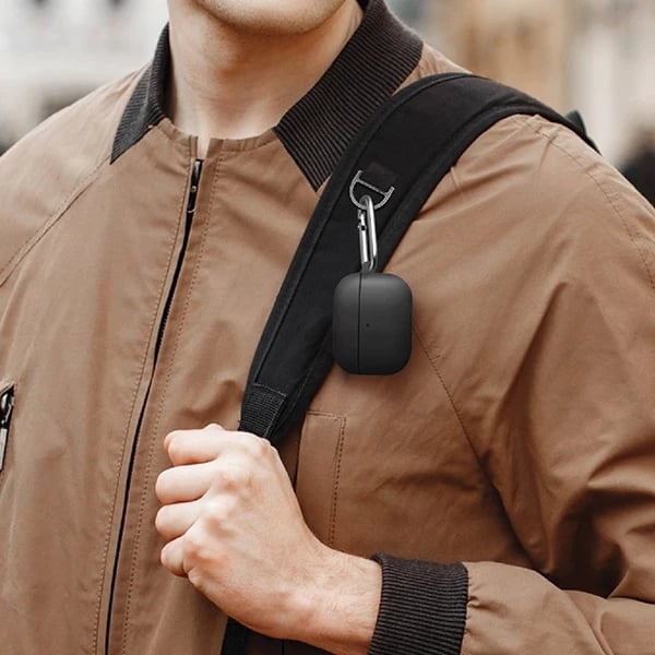 Mbështjellës UNIQ Vencer për AirPods Pro, silikon, me karabiner, Gri