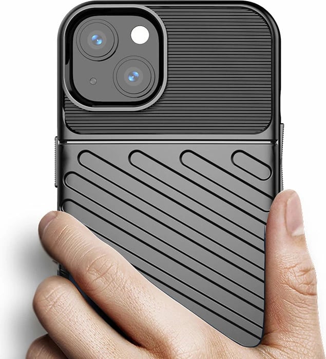 Mbështjellës Hurtel Thunder Case për iPhone 13 mini, TPU, i zi