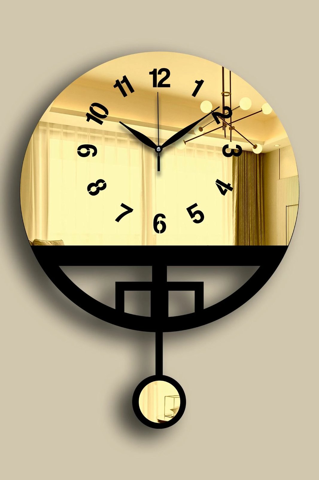 Orë muri dekorative, Wallity, Vlnt108Al, ngjyrë ari dhe e zezë