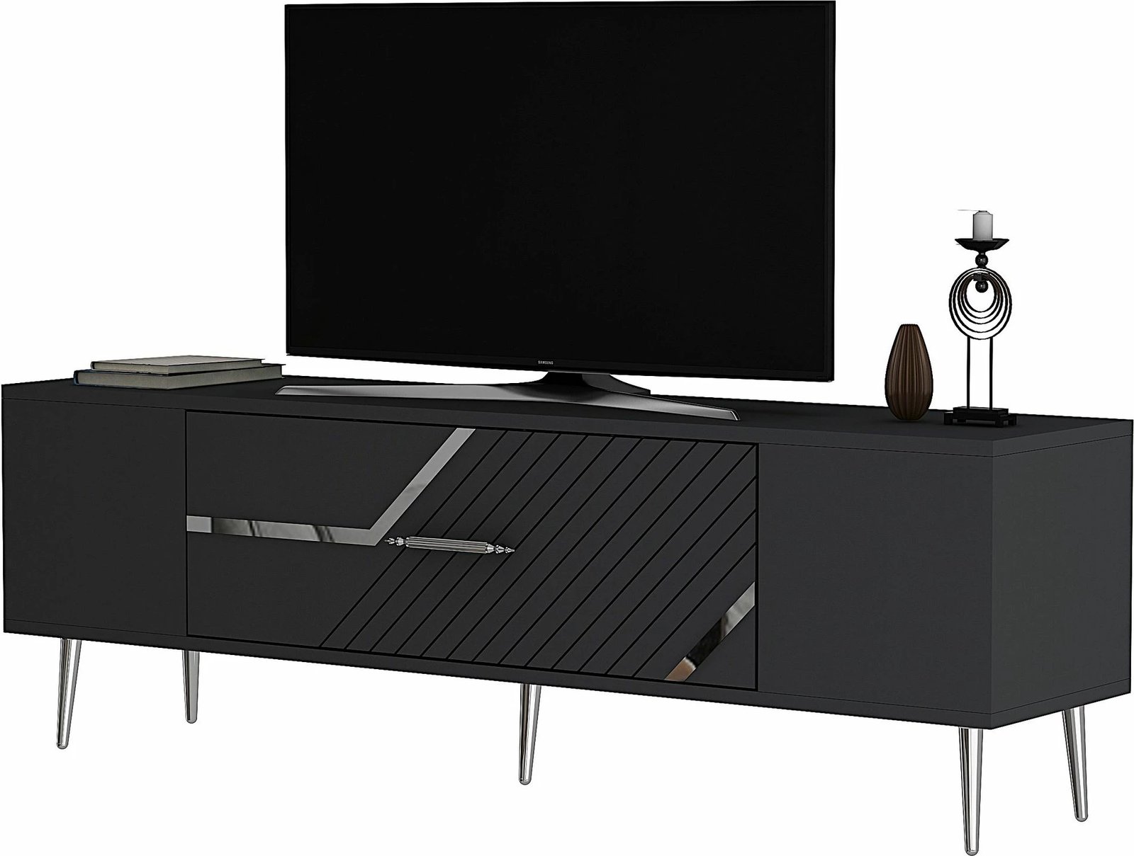 Komodë TV Skye Decor, antracit, argjend, Dekolp5