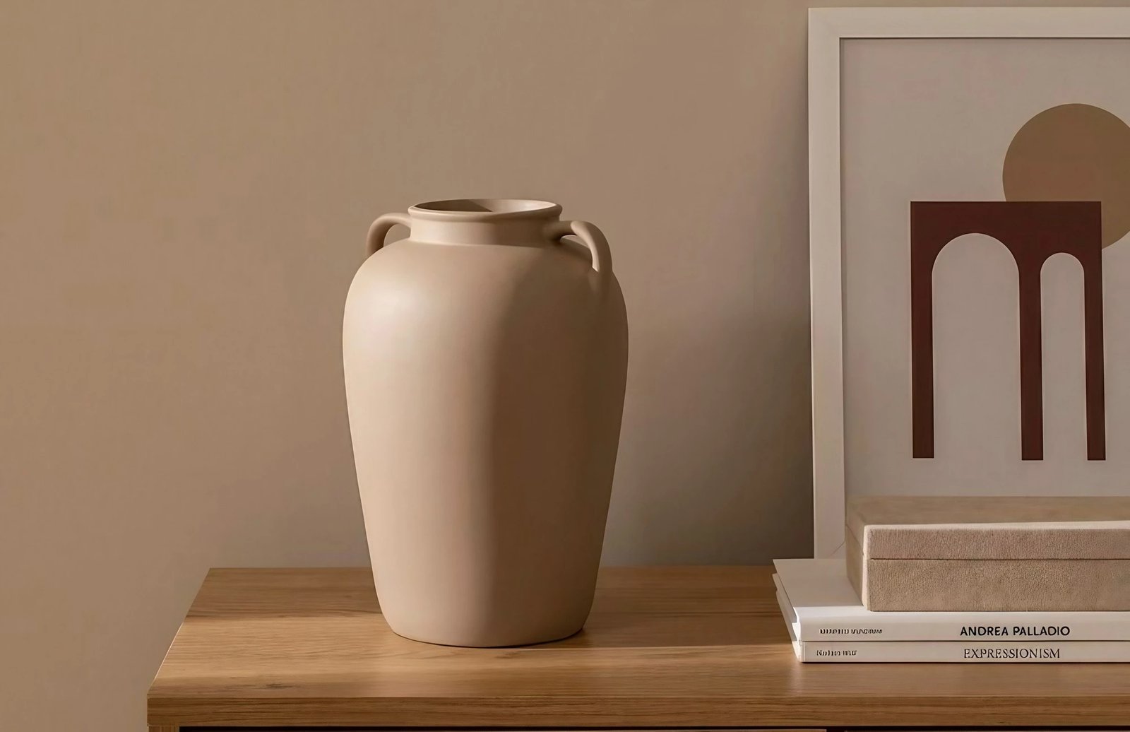 Vazo dekorative Evila Originals, ngjyrë kafe e çelët, CY0137, 18x18x27cm