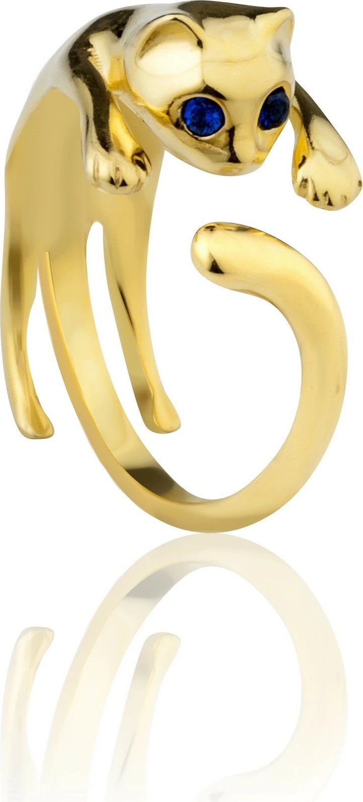 Unazë argjendi me mace, ngjyrë ari, Jumeon, UPT4007