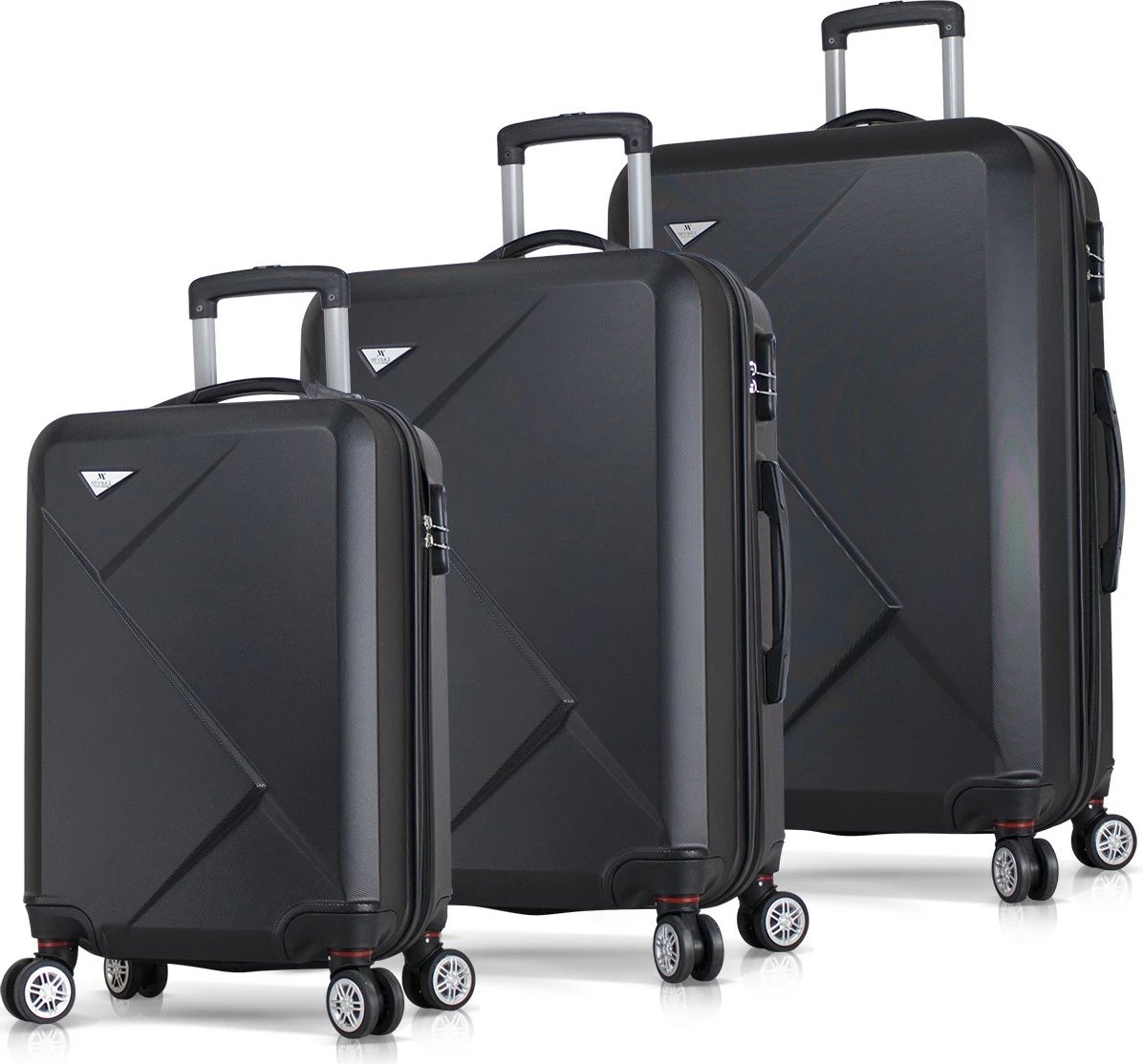 Set valixhesh (3 copë), ngjyrë e zezë, Zoozie Bags, 8008