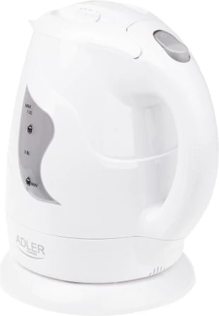 Zierës uji elektrik, Adler, AD 08, 1.0 L, 850 W, plastikë, bazë 360°, e bardhë