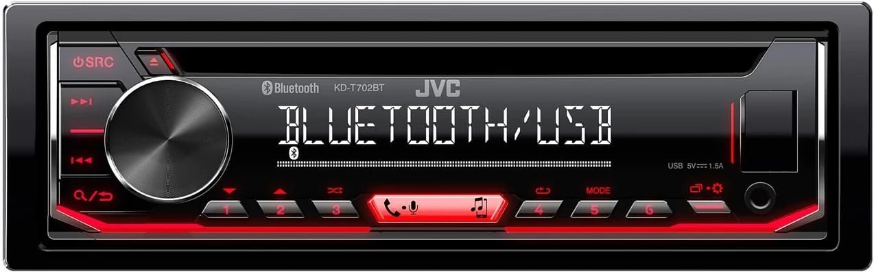 Radio për makinë JVC KD-T702BT, e zezë