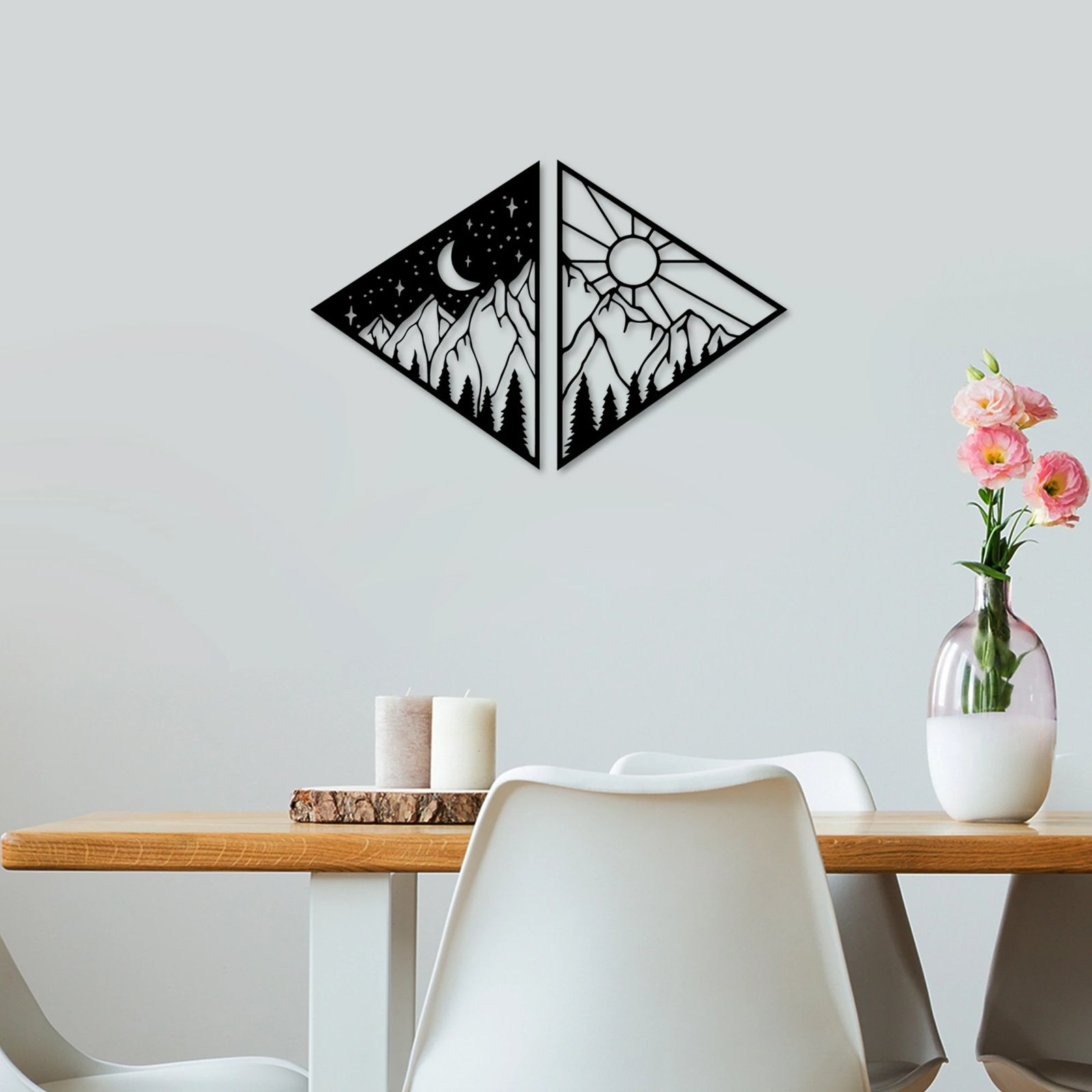 Aksesor metalik dekorativ për mur, Wallity, Day & Night