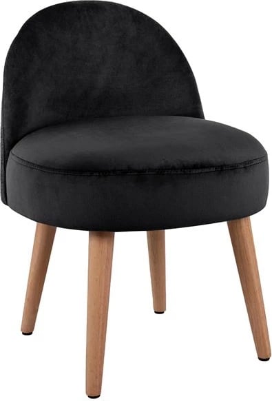 Karrige me mbështetëse Yasmine e zezë FH8395.04 kadife 47x43x63,5cm