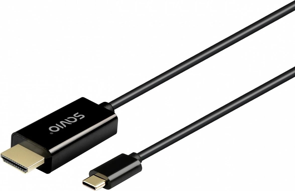 Kabllo USB-C në HDMI Savio CL-190, 1m, e zezë