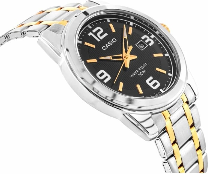 Orë dore për meshkuj Casio, e zezë