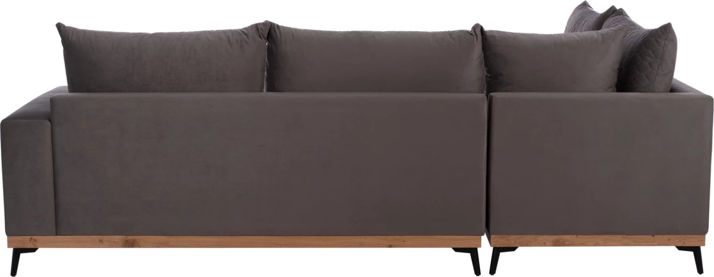 MESINA corner sofa, gray, high leg, 2pcs, left corner, stain-resistant and water-repellent fabric