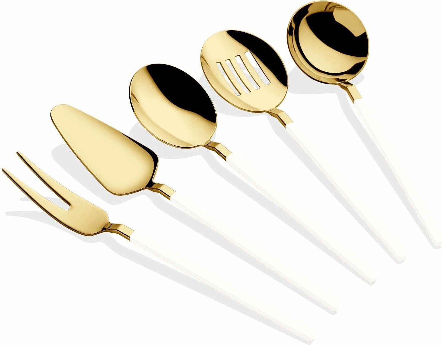 Set shërbimi (5 copë), Hermia Concept, Carre Titanium - ari, e bardhë