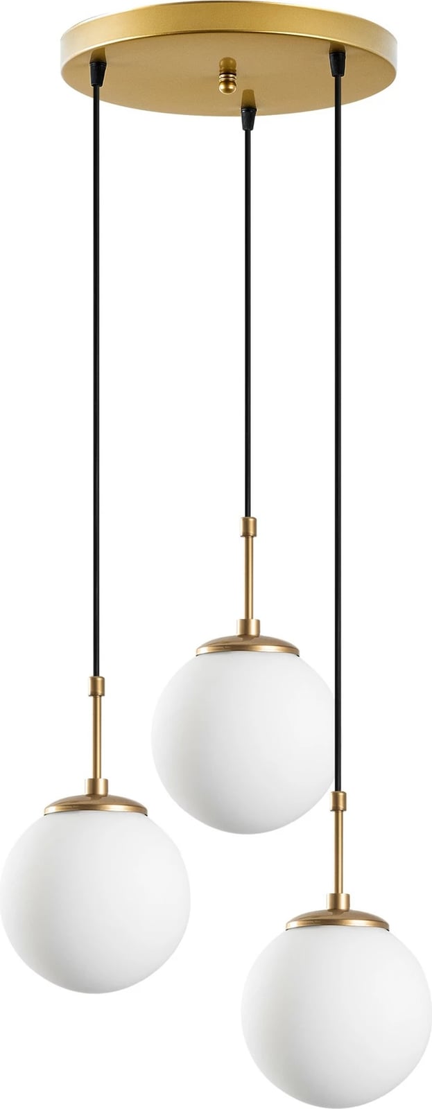 Llambë tavani Opviq Orbital, ngjyrë ari, 3 sfera, 45x45x120cm