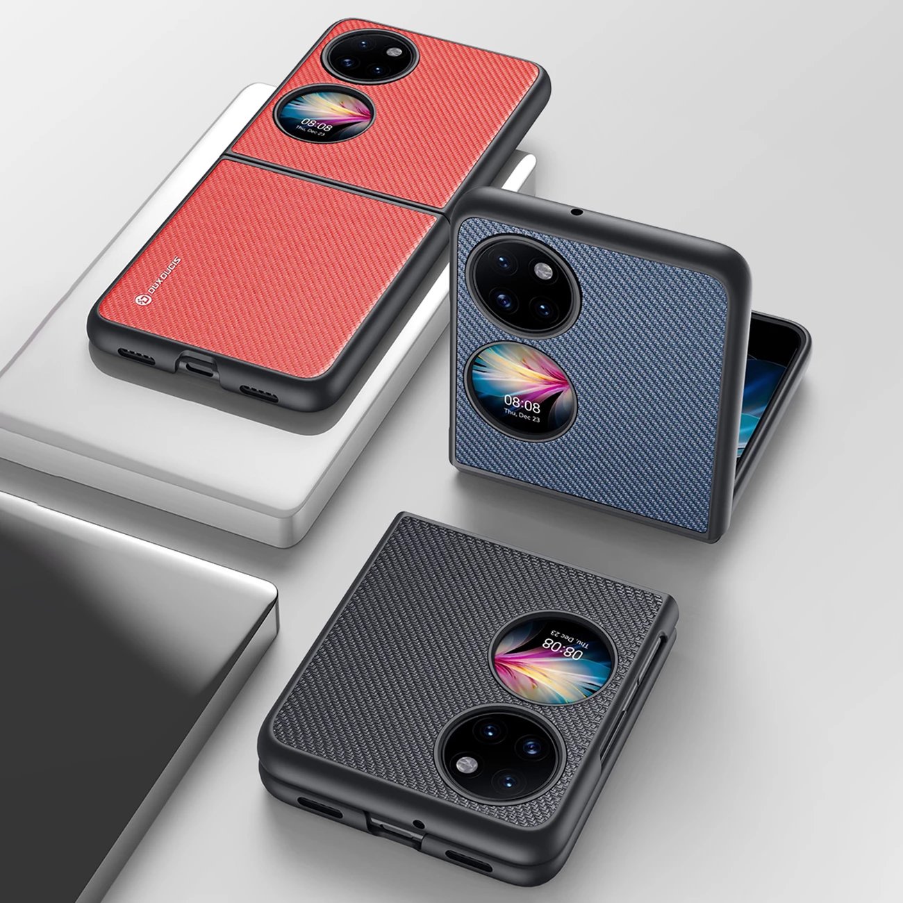 Mbështjellës Dux Ducis Fino për Huawei P50 Pocket, najlon, e zezë