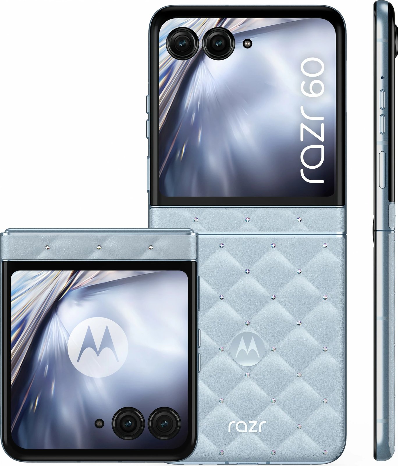 Celular Motorola razr60 + kufje Buds Loop, Swarovski Edition, blu Celular Motorola razr60 + kufje Buds Loop, Swarovski Edition, blu