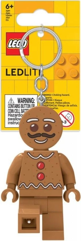 Mbajtëse çelësash LEGO Gingerbread Man me dritë LED, LGL-KE182, kafe