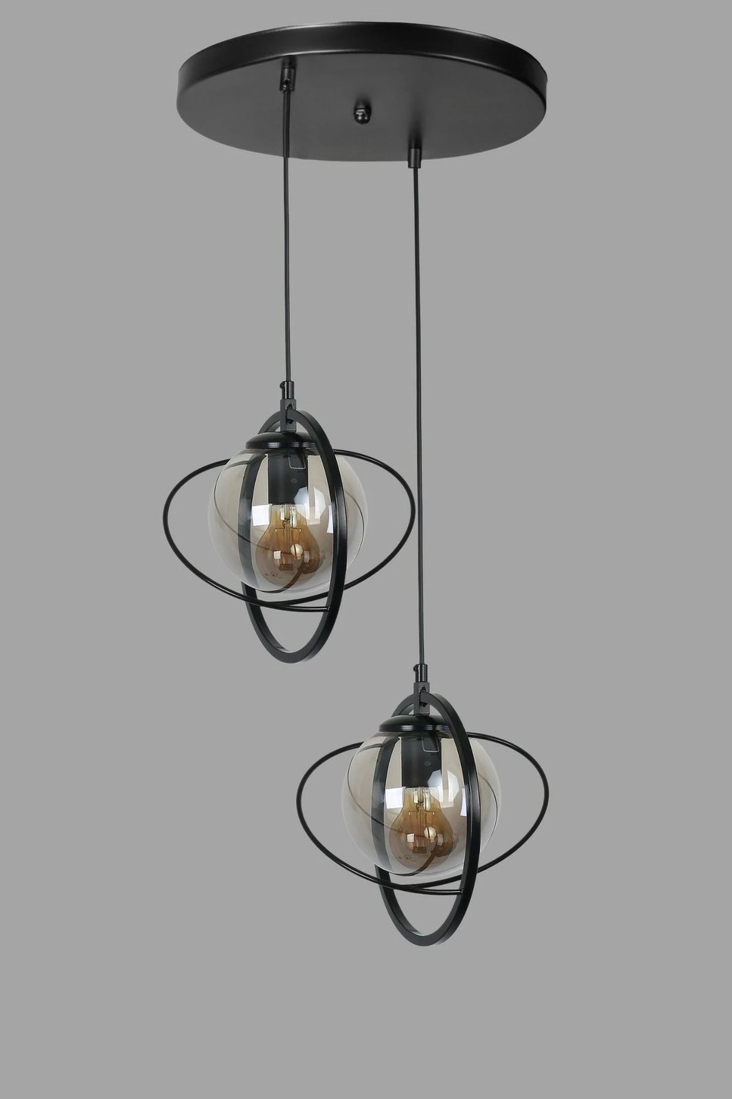 Llambë tavani Opviq, 8774-2, metal, ngjyrë e zezë dhe fume