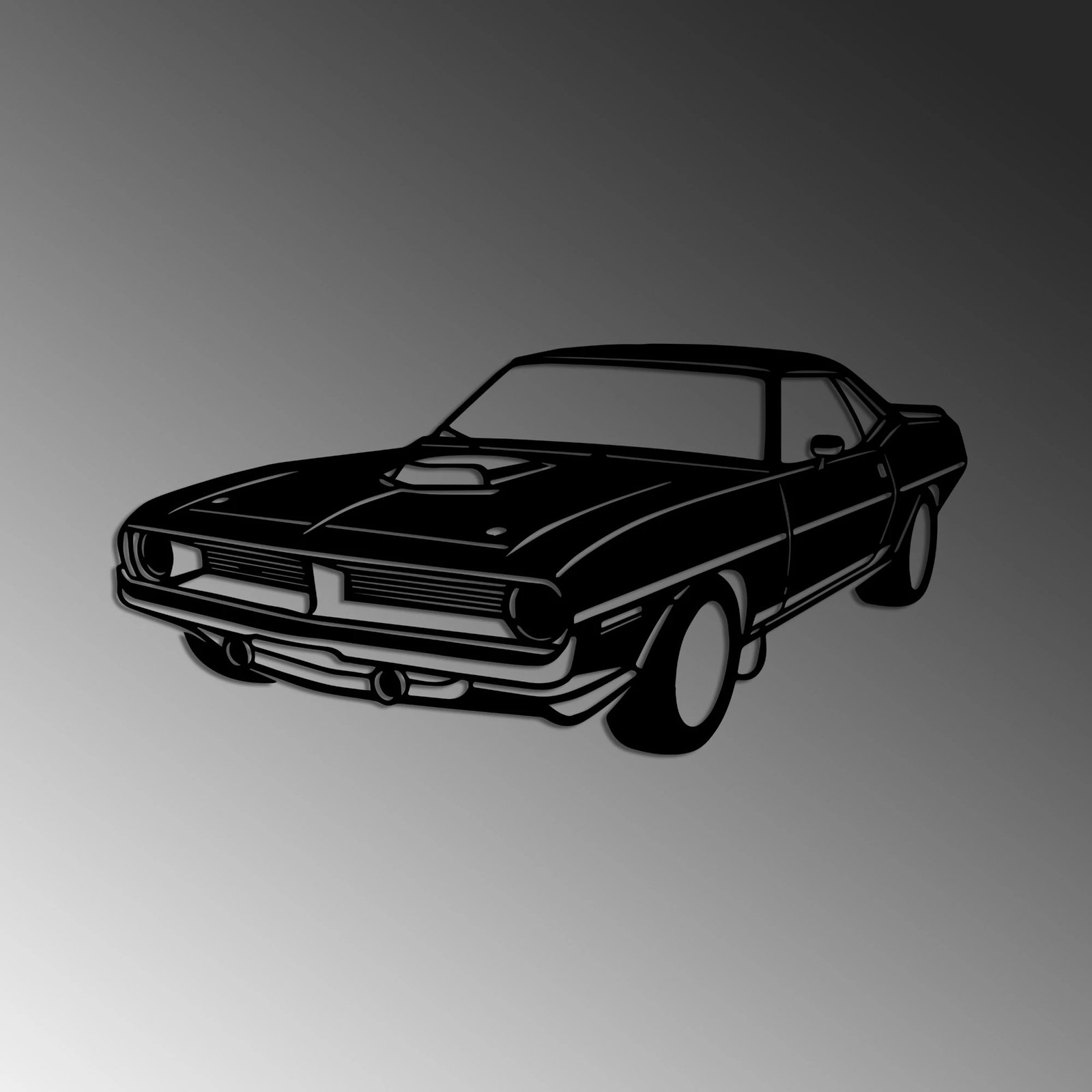 Aksesor dekorativ metalik për mur, Wallity, Plymouth Barracuda 1970