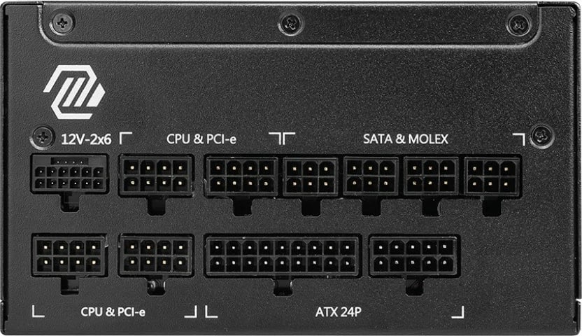 Furnizues energjie PC MSI MAG A1000GL PCIE5 II 1000W 80 PLUS Gold modular ATX 3.1 me PCIe 5.1 16-pin, e zezë