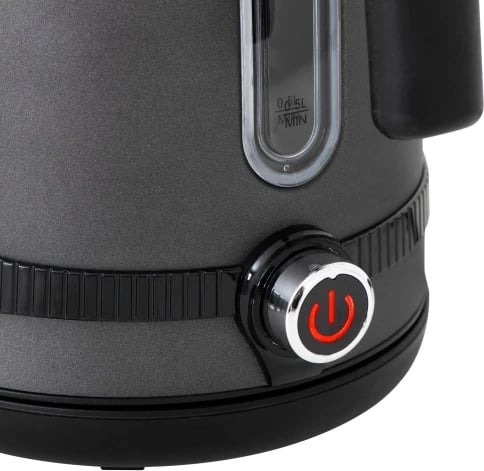 çajnik elektrik, Adler, AD1295, 1.7L, LCD me rregullim temperature 40–100°C, funksion keep warm 2 orë, inoks, gri